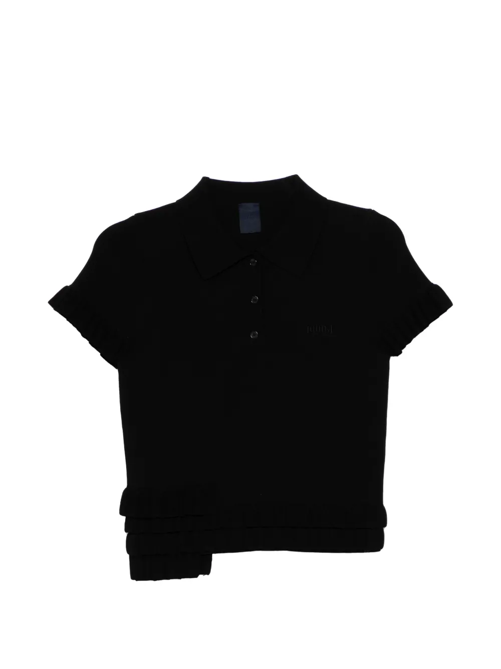 Juun.J ruffled-trim polo shirt - Nero