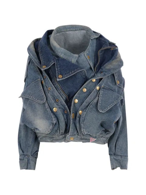 August Barron x Guess layered-panel deconstructed jacket