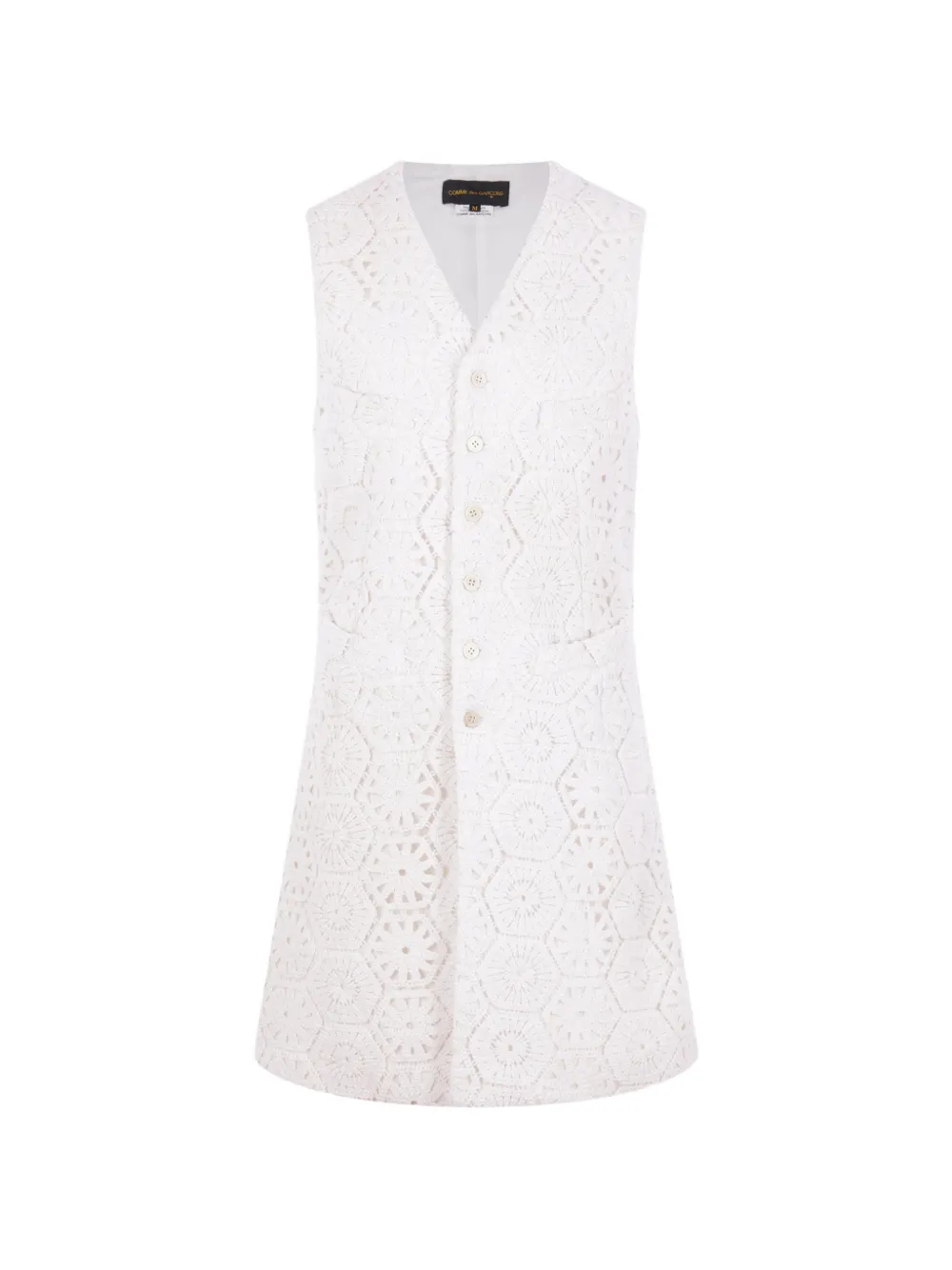 Comme Des Garçons crochet-knit jute dress - Bianco