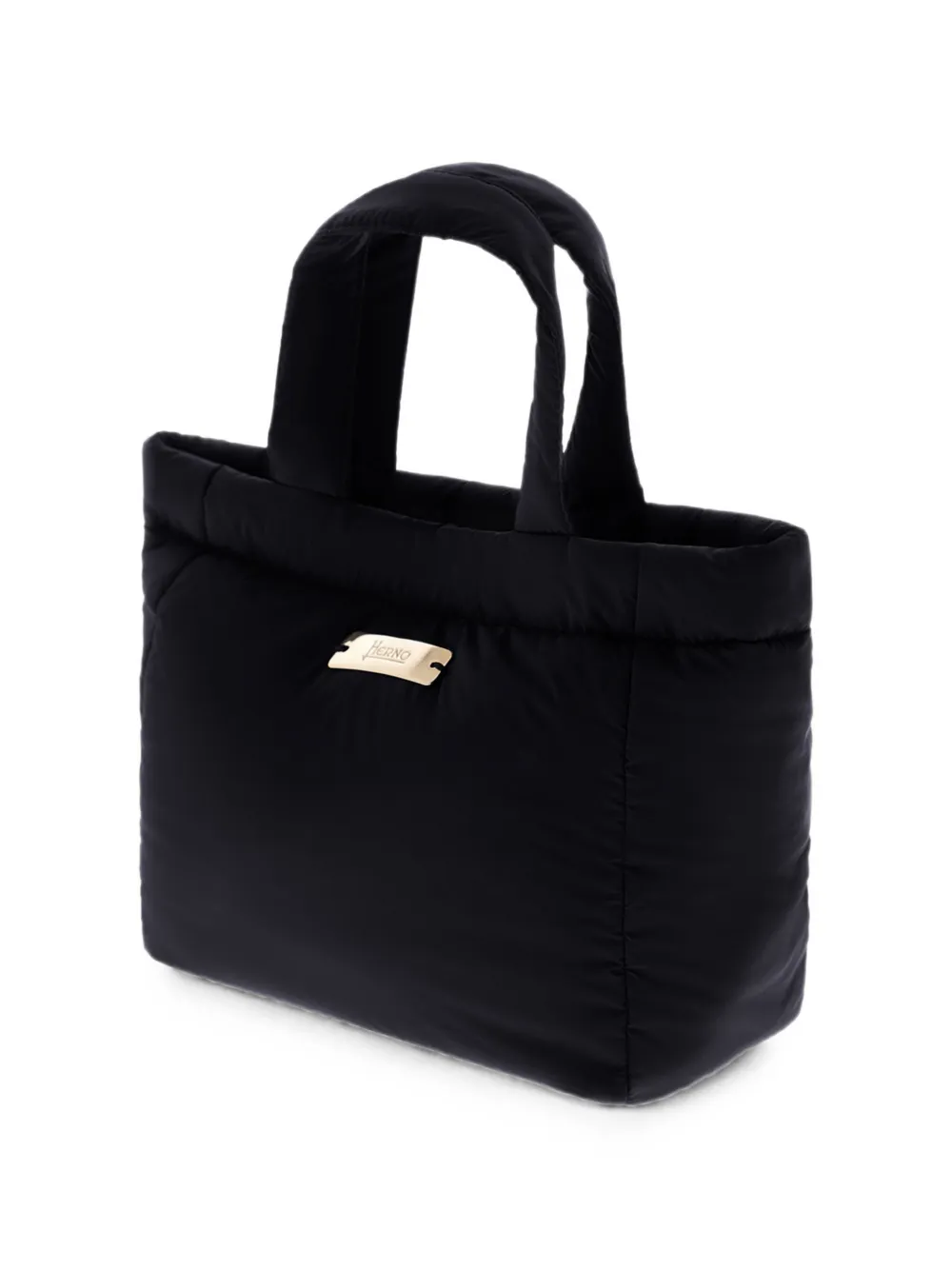 Herno padded logo-plaque tote bag Zwart