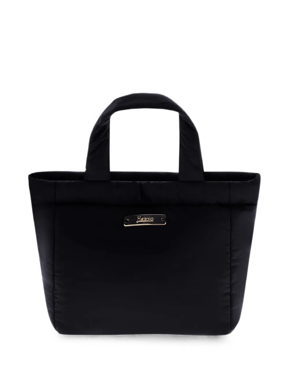 Herno padded logo-plaque tote bag - Nero