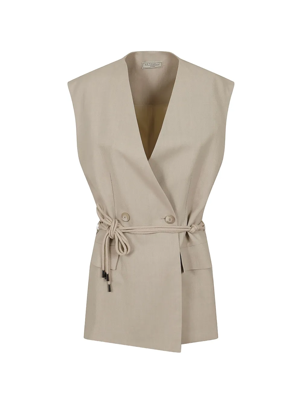 Antonelli Ellen double-breasted rope-belt gilet - Toni neutri