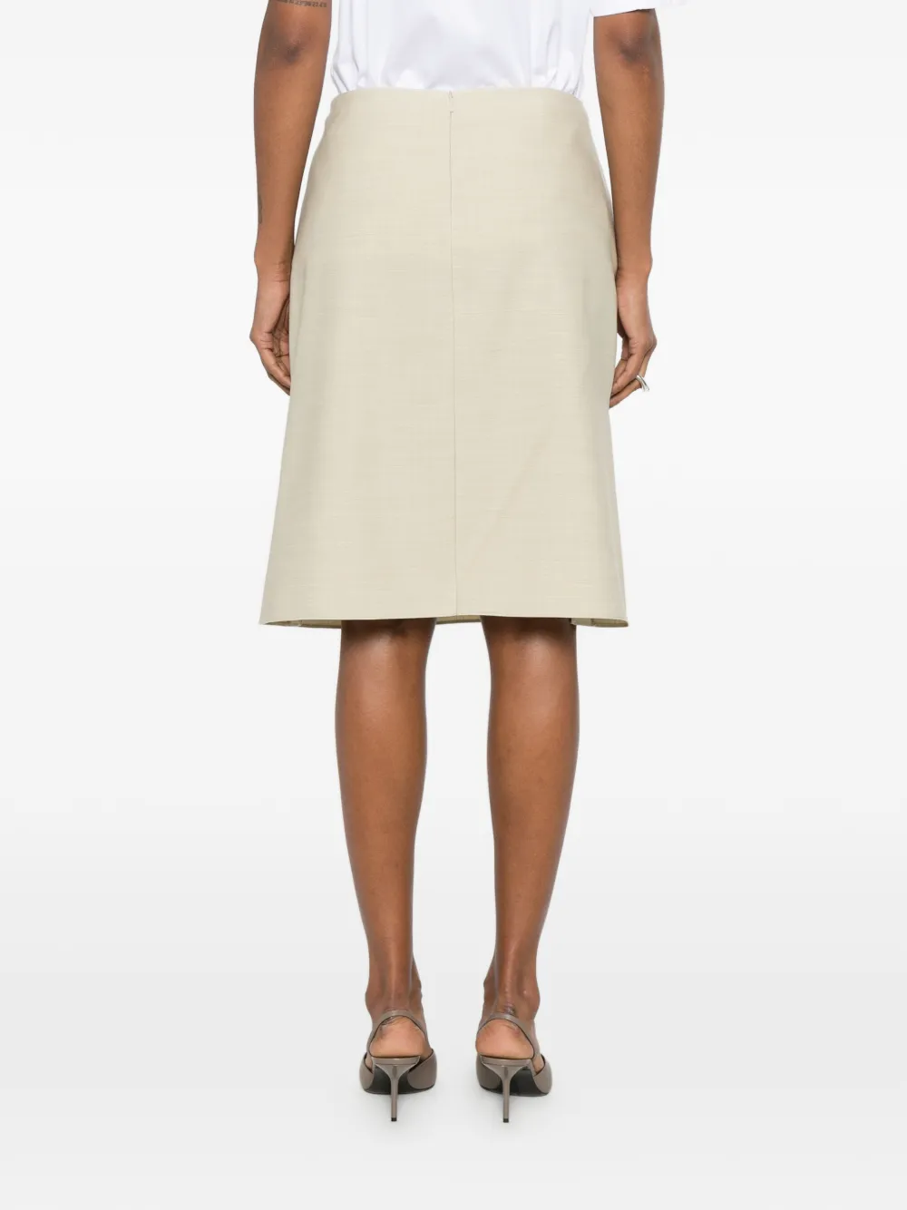 Calvin Klein Collection Side-slit Mini Skirt in Neutrals, view 4