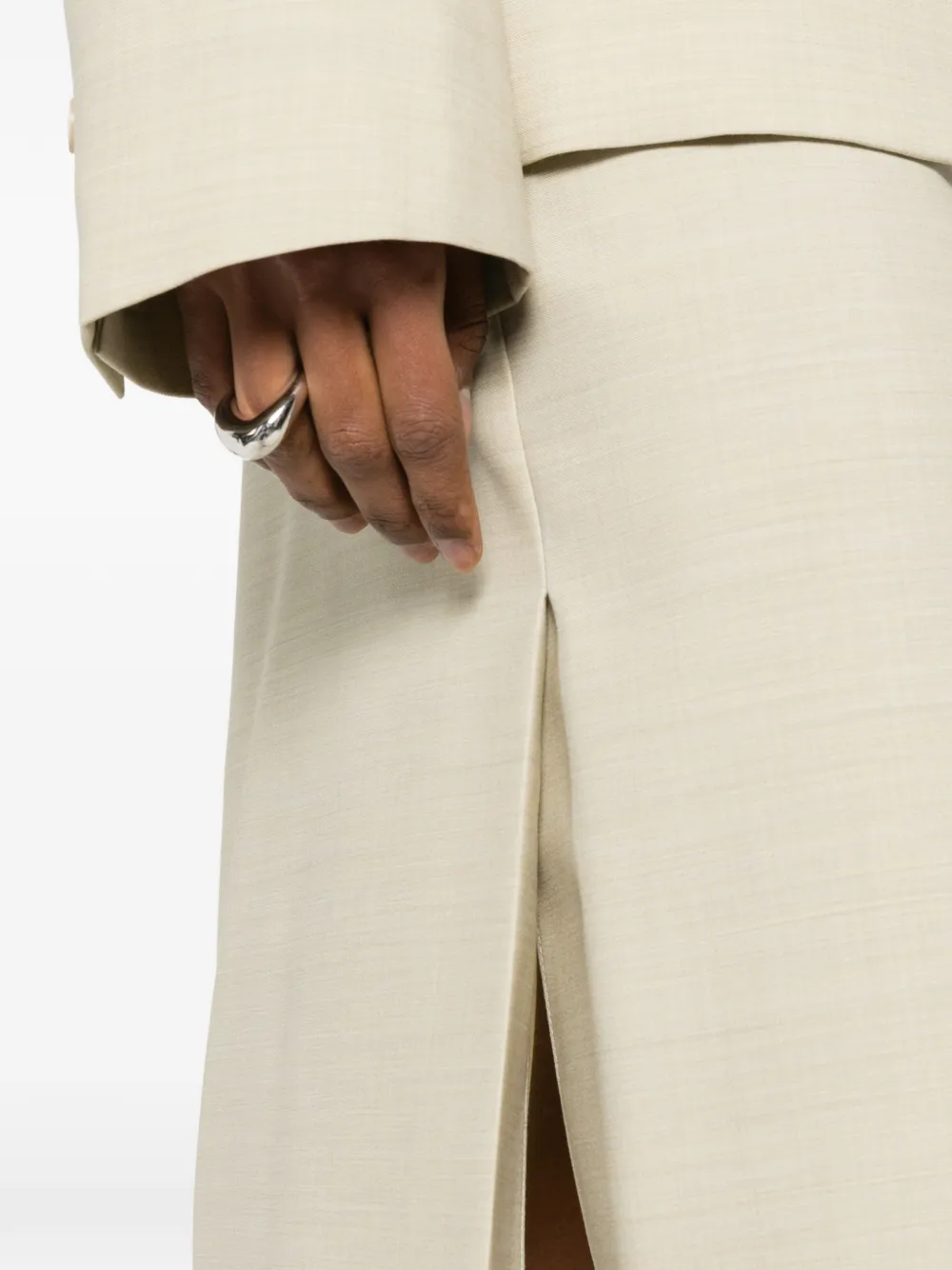 Calvin Klein Collection Side-slit Mini Skirt in Neutrals, view 5