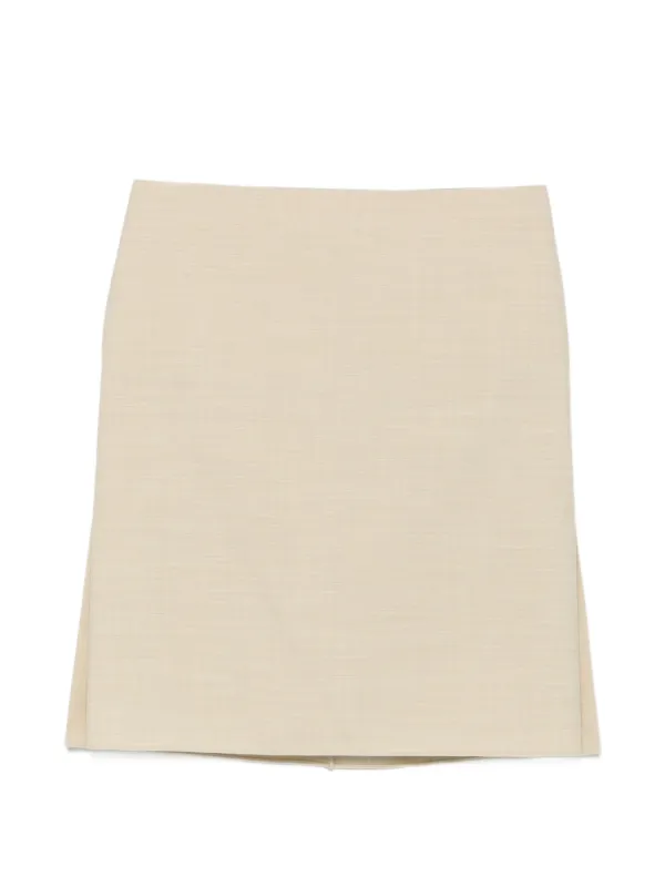 Calvin Klein Collection Side-slit Mini Skirt in Neutrals