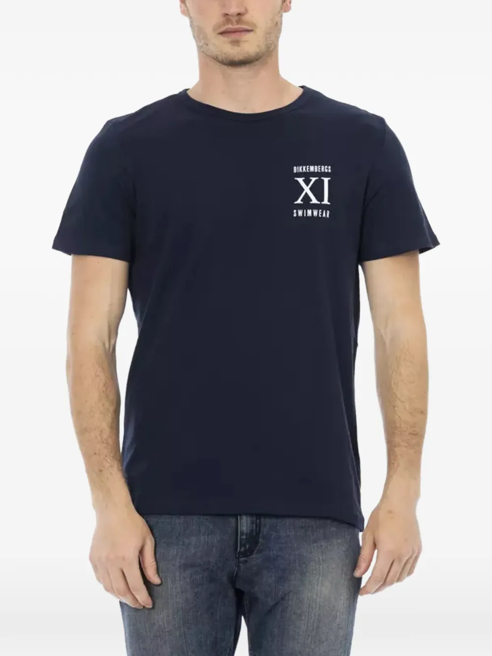 Bikkembergs Logo-print Cotton T-shirt In Blue