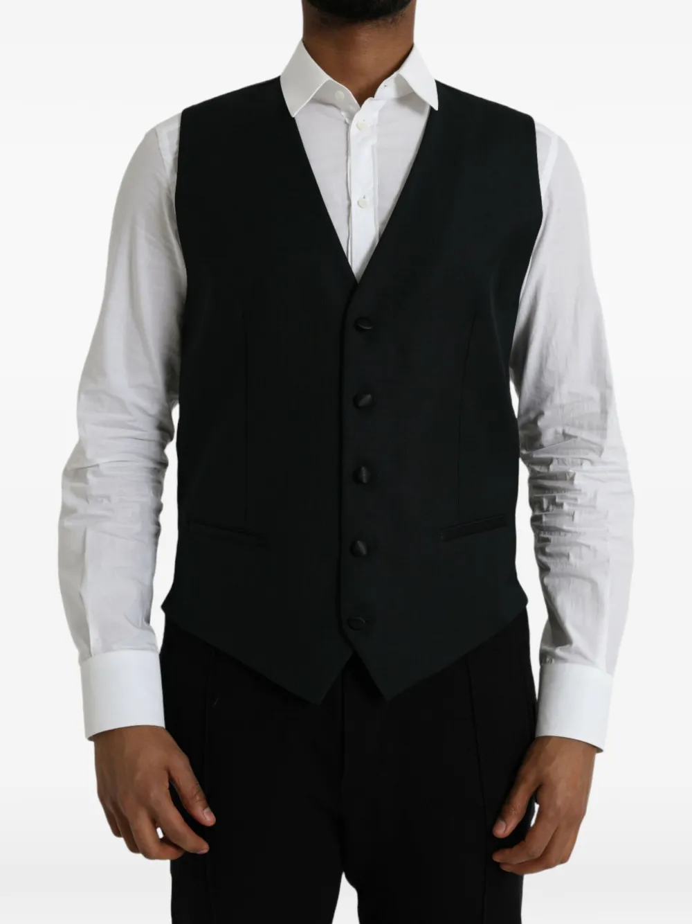 Dolce & Gabbana V-neck button-up waistcoat - Nero