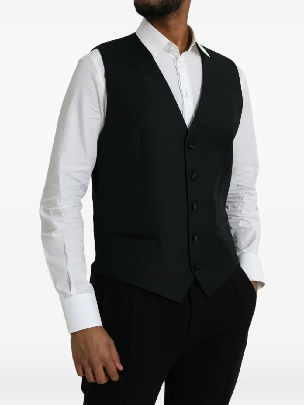 Dolce & Gabbana Gilet met V-hals en knopen Zwart