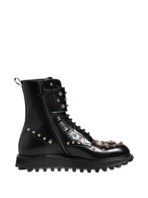 Dolce & Gabbana jewel-embellished biker boots