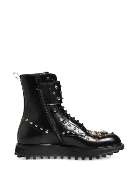 Dolce & Gabbana jewel-embellished biker boots