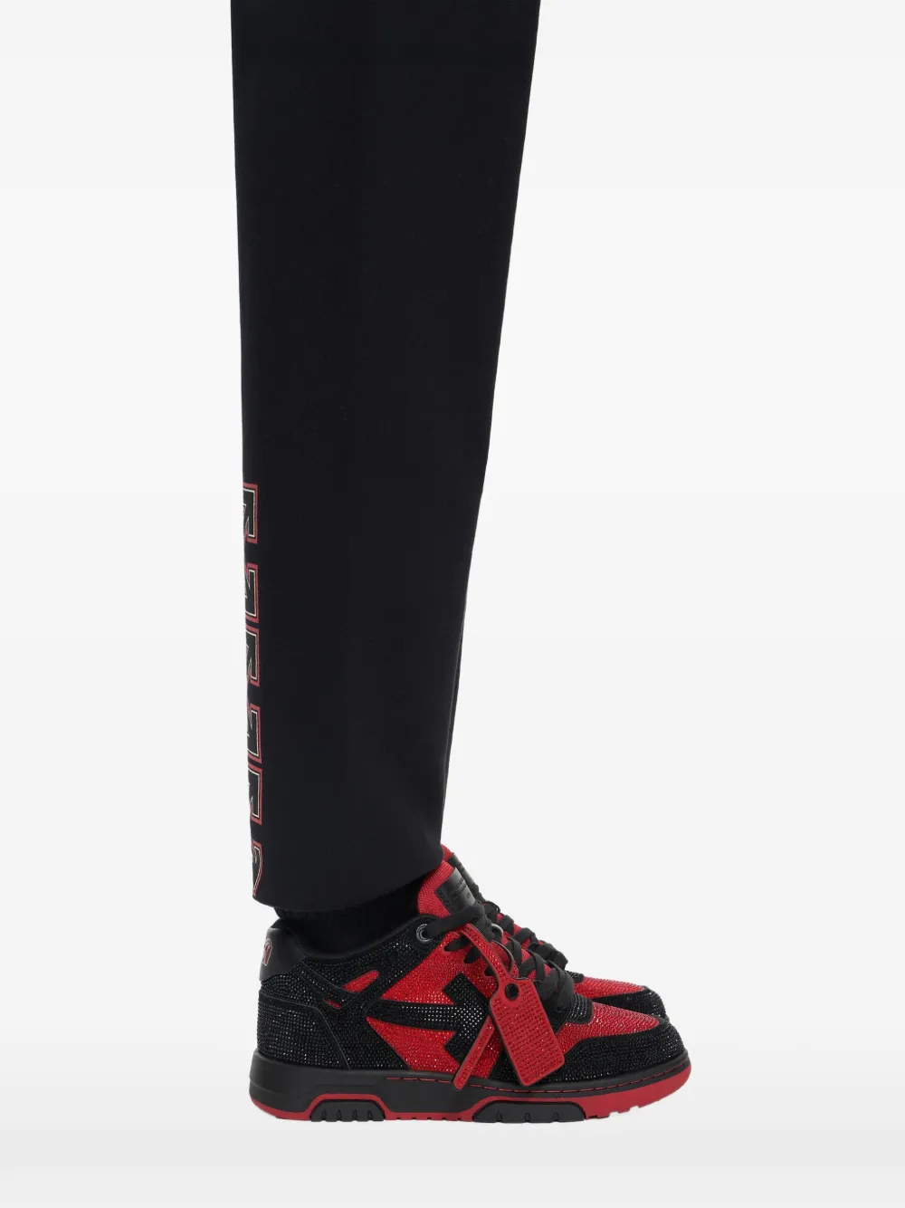Off-White Out Of Office sneakers verfraaid met stras Zwart