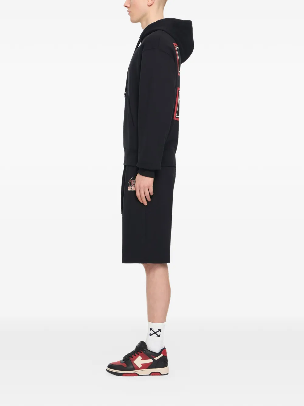 Off-White x AC Milan hoodie met Arrow-print Zwart