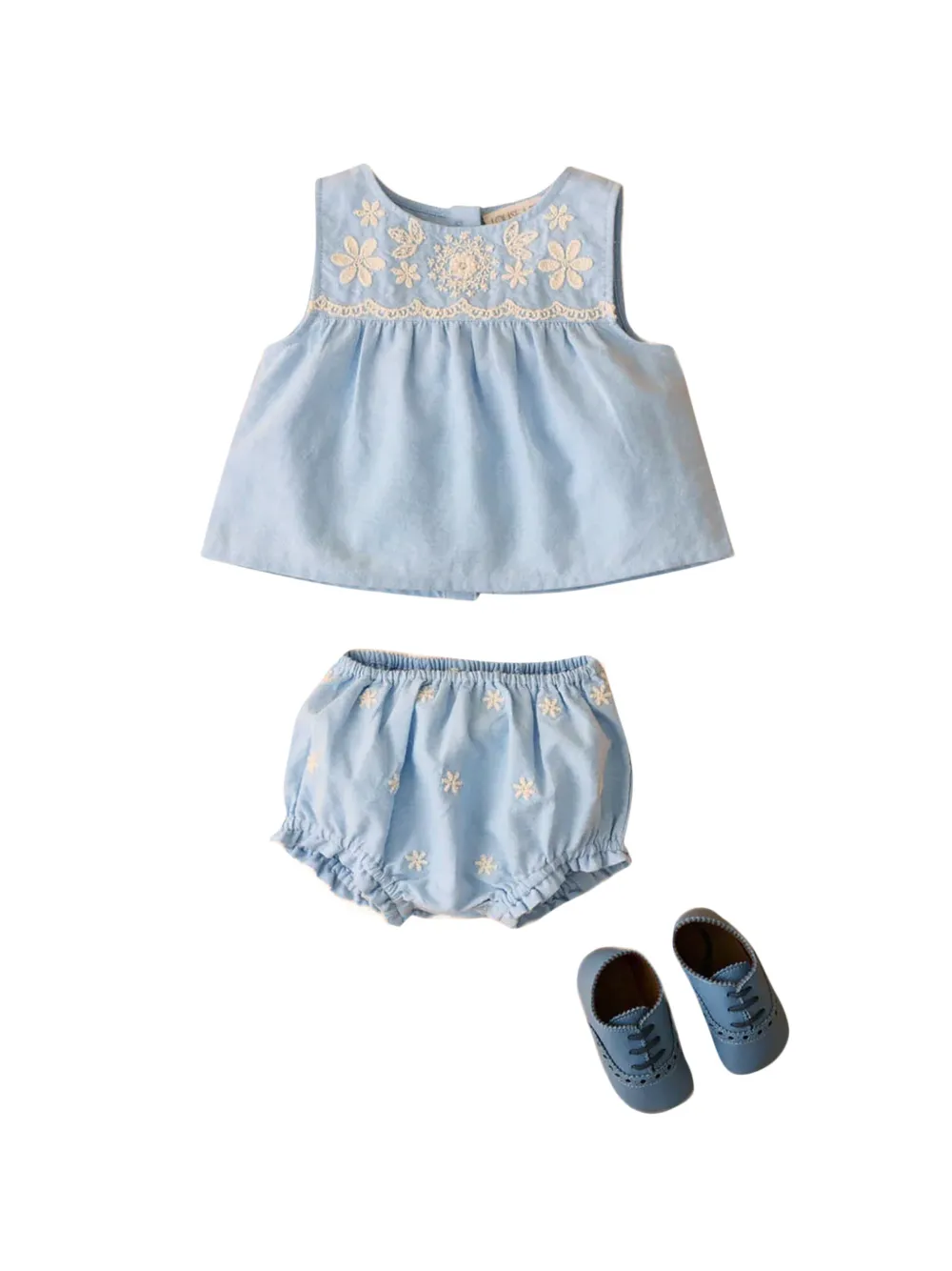 LOUISE MISHA KIDS Malaya embroidered cotton blouse - Blu