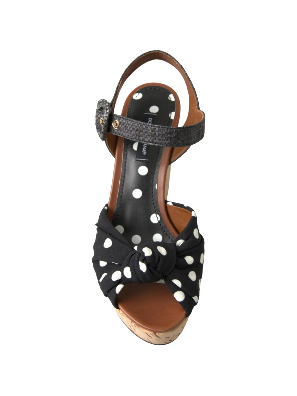 Dolce & Gabbana Geknoopte sandalen met stippen Zwart