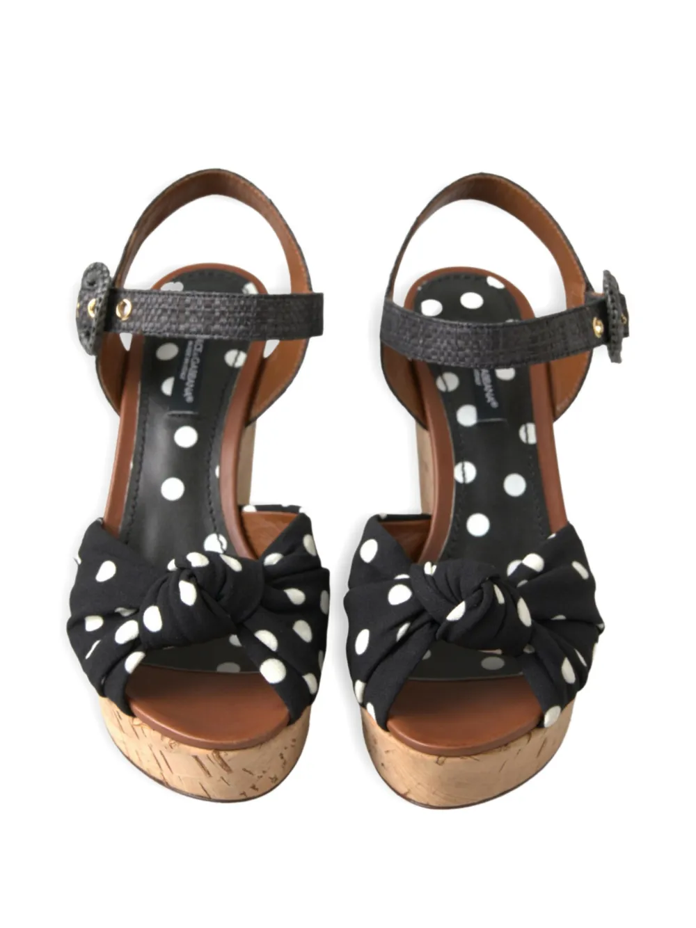 Dolce & Gabbana Geknoopte sandalen met stippen Zwart