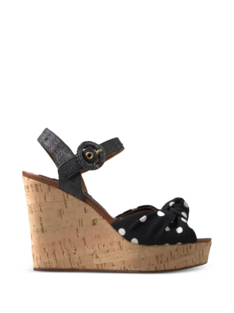 Dolce & Gabbana polka-dot knotted wedge sandals