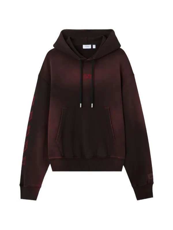 Off-White x AC Milan logo-embroidered Hoodie | Brown | FARFETCH