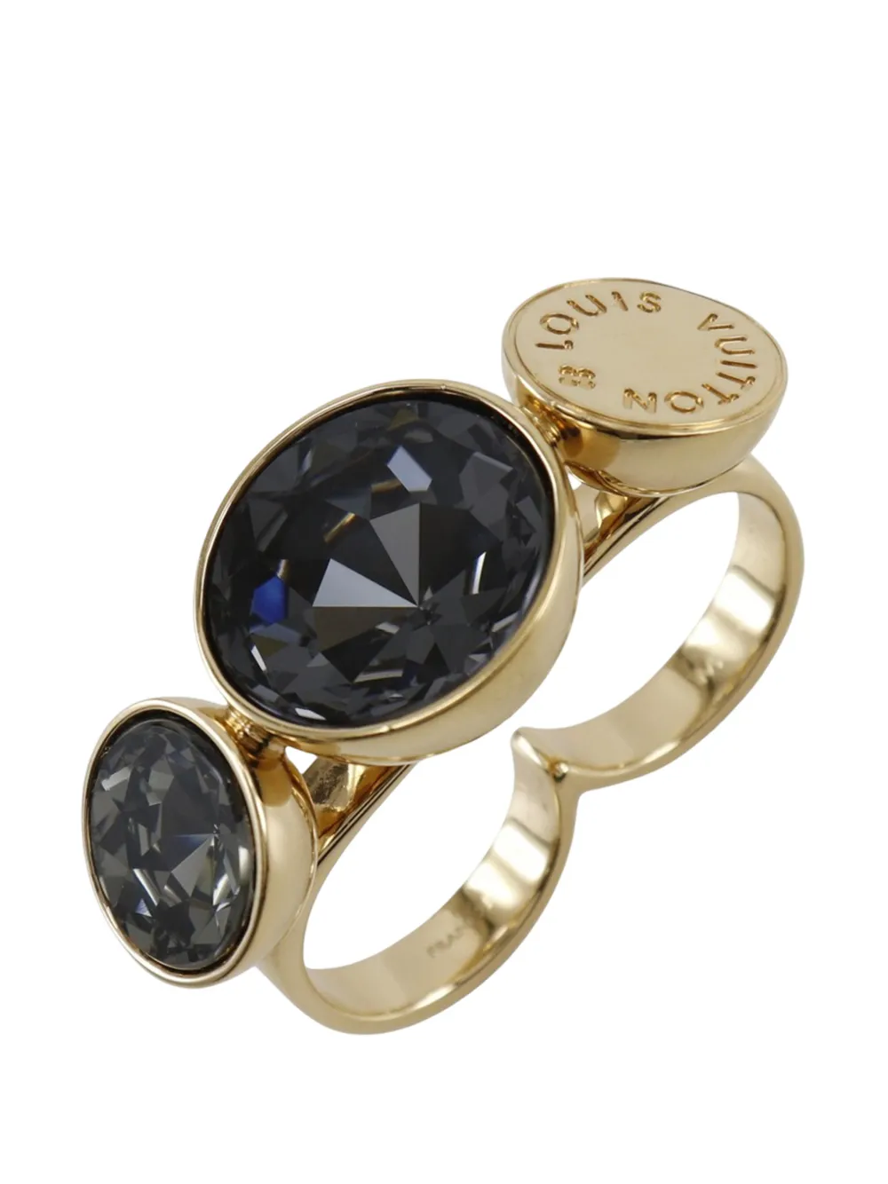 Louis Vuitton Pre-Owned 2013 Gold Plated Over the Rainbow Sparkling Double Finger Twist Band Ring costume ring - Oro