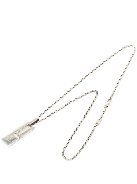 Gucci Pre-Owned 2000-2015 Sterling Silver G Plate Pendant Necklace costume necklace