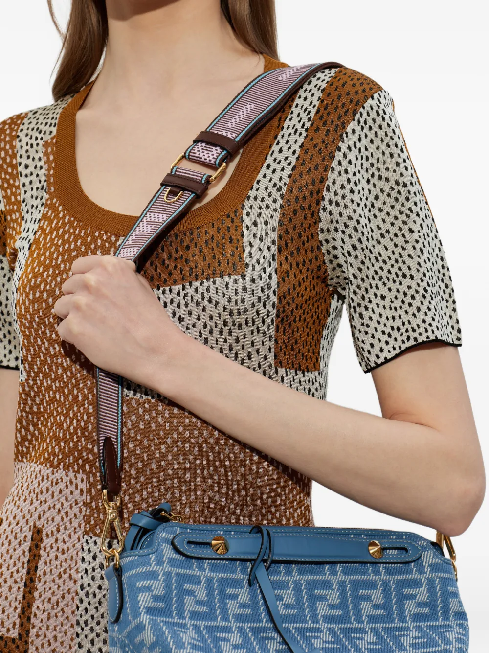FENDI Strap You schouderband met FF-patroon Paars