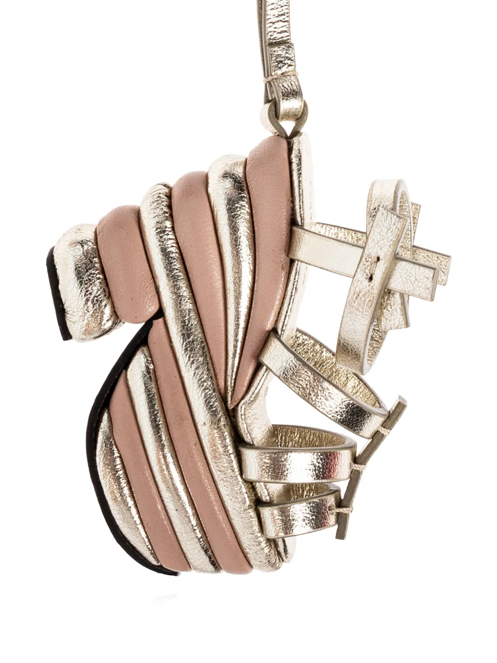 Ferragamo Schoenbedel met metallic effect Beige