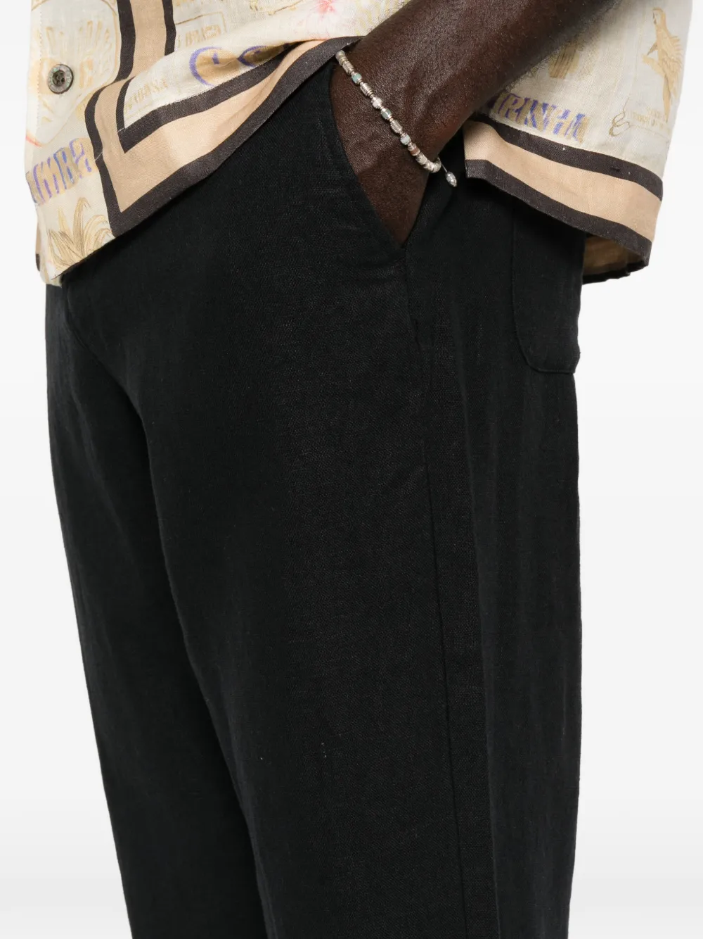Les Deux Broek met elastische tailleband Zwart