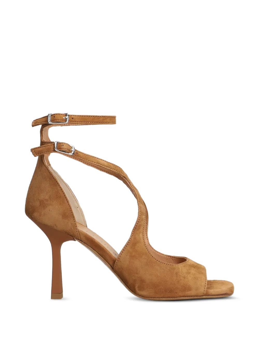 Gisel Moire Kelly buckle-fastening sandals - Marrone