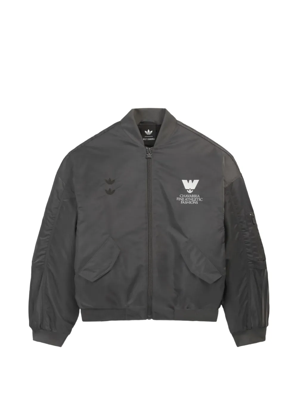 Willy Chavarria x Adidas logo-print bomber jacket - Grau
