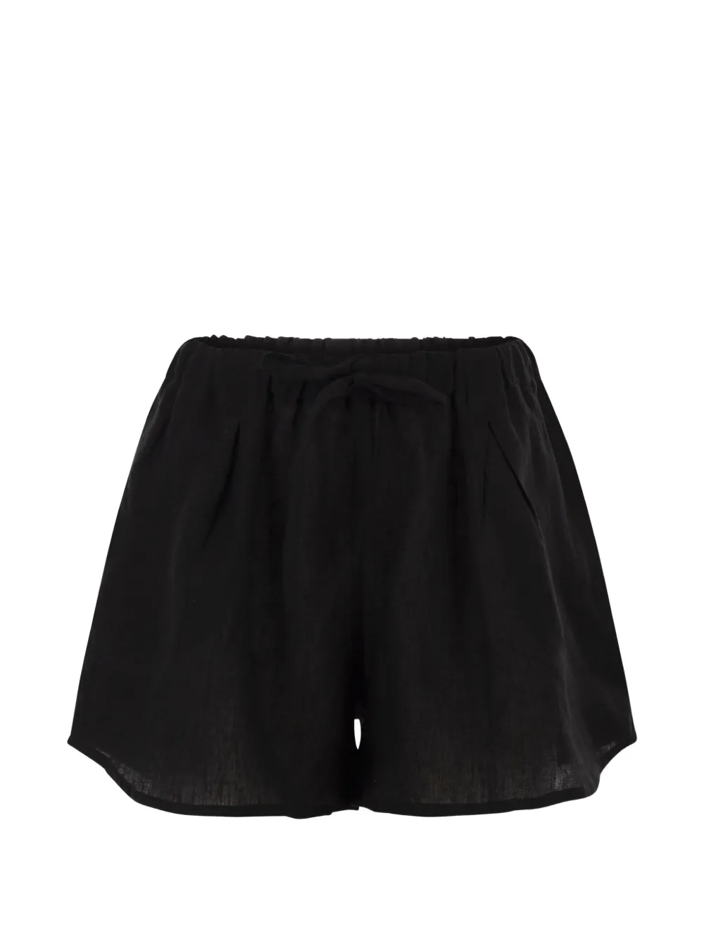MAURIZIO MYKONOS drawstring-waist linen shorts - Nero