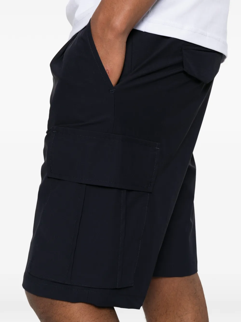 LES HOMMES Geplooide cargo shorts Blauw