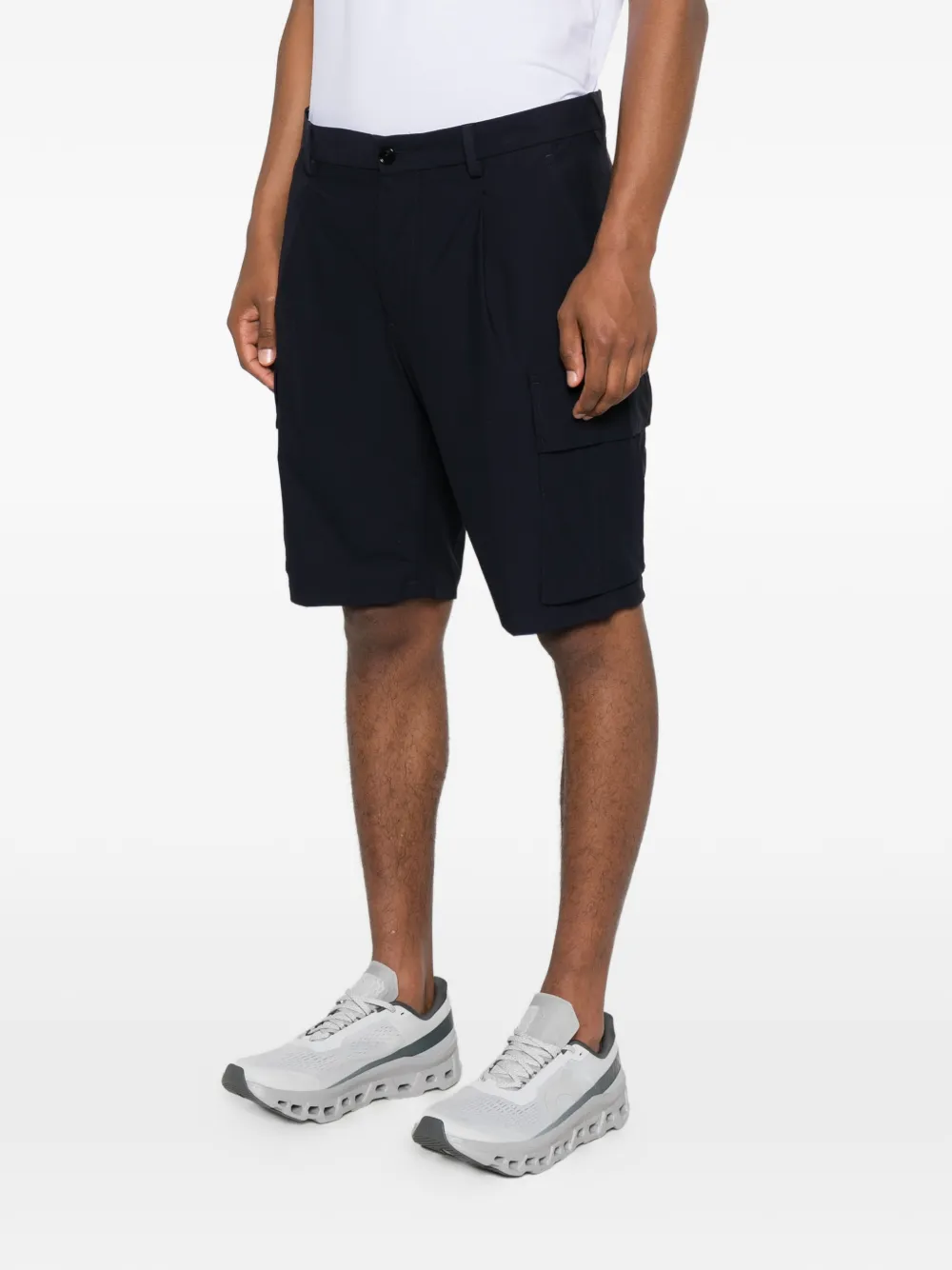  Les Hommes Bermudas Cargo Con Pliegues - Azul 