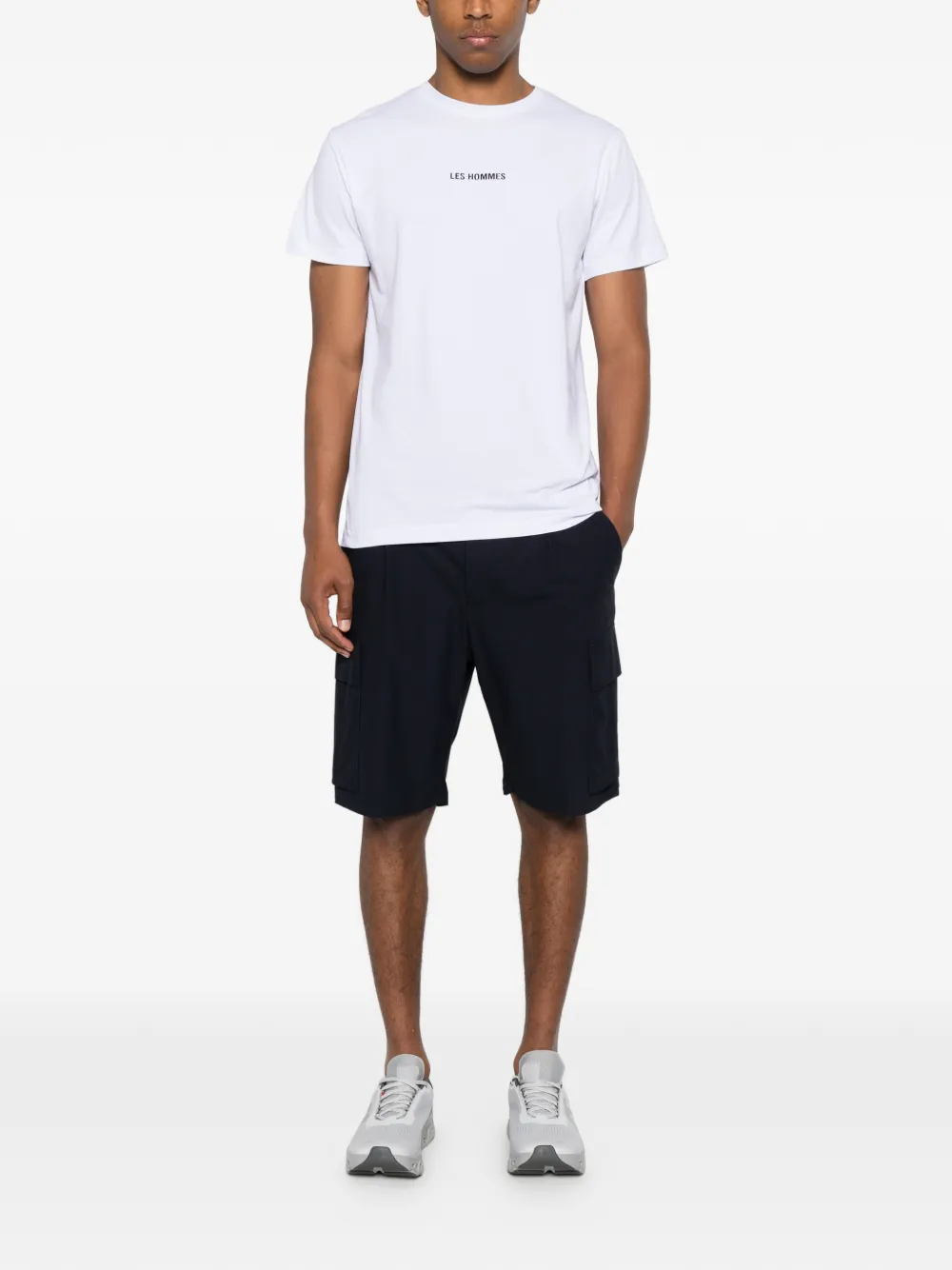  Les Hommes Bermudas Cargo Con Pliegues - Azul 