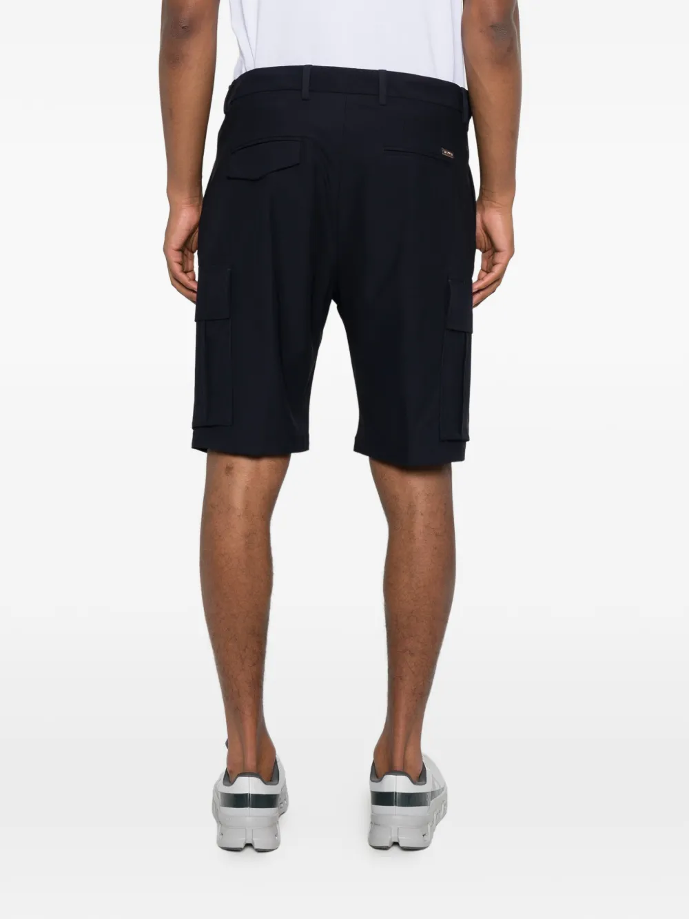 LES HOMMES Geplooide cargo shorts Blauw