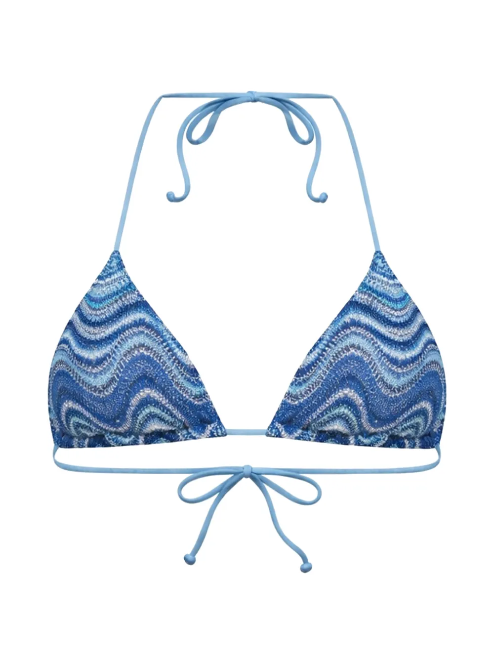MC2 Saint Barth Leah bikini met chevron streep Blauw