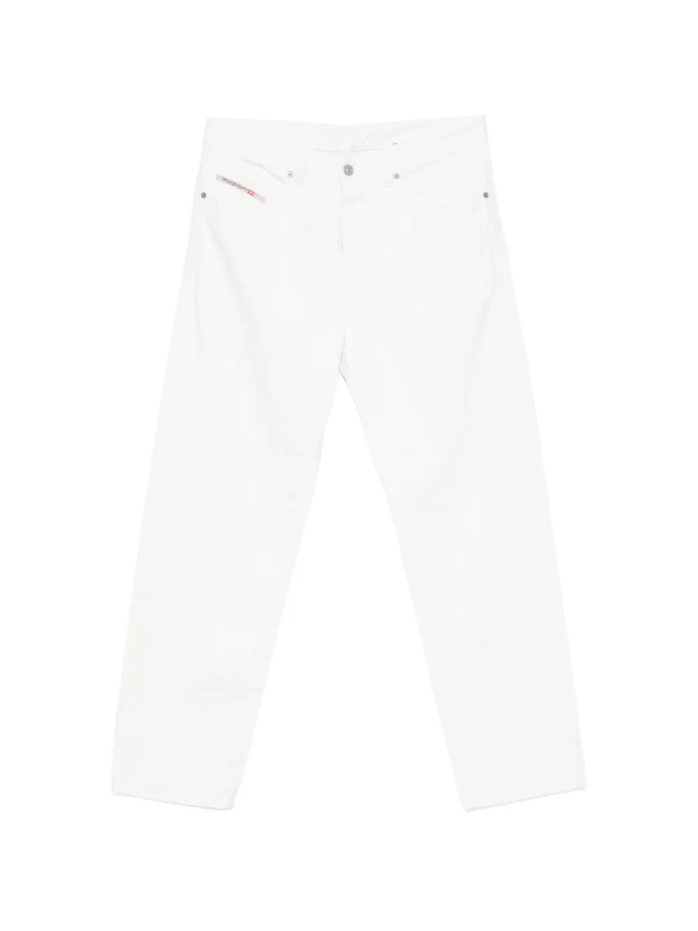 Diesel logo-patch straight-leg jeans - Bianco