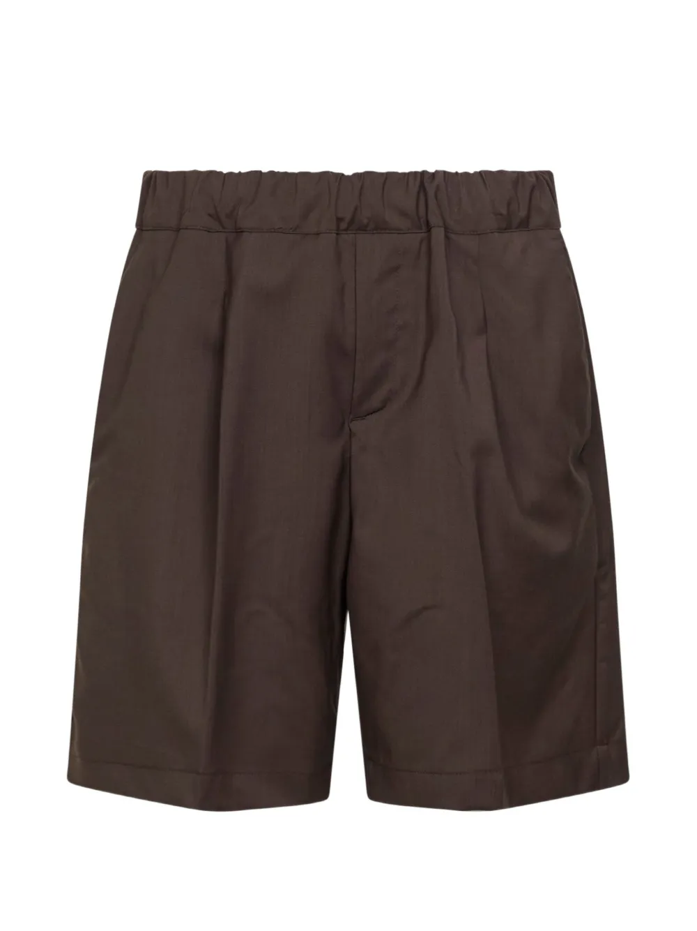 Costumein pleated virgin wool shorts - Brown