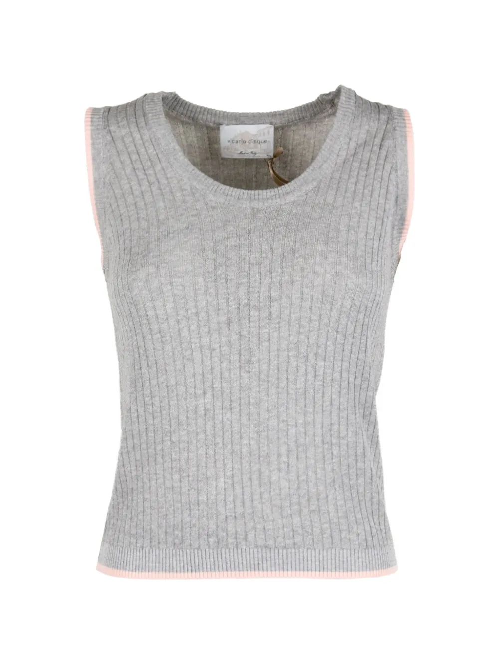 cinque ribbed-knit contrast-trim tank top - Grau