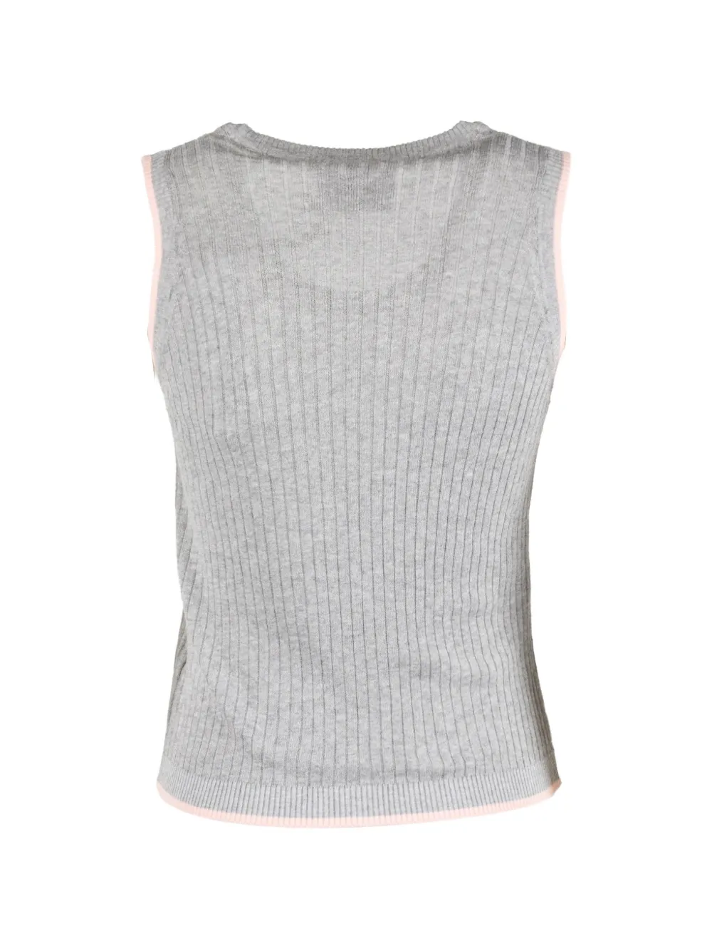 cinque Ribgebreide tanktop met contrasterende afwerking Grijs
