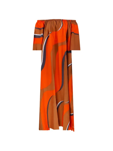 mapoésie Palao Madone abstract-print off-shoulder dress