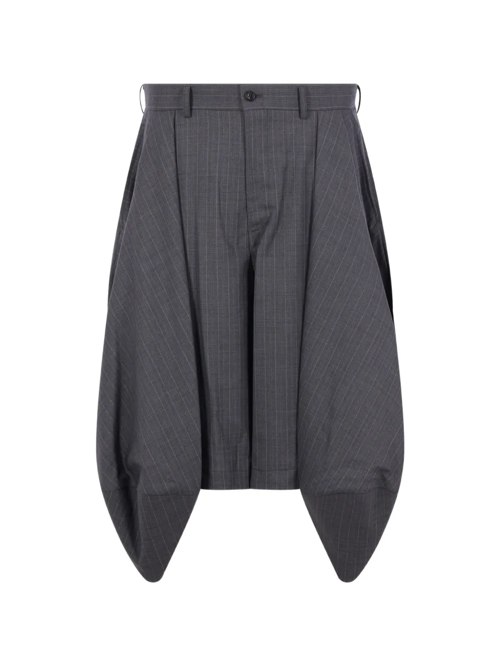 Comme des Garçons Homme Plus pinstripe-pattern draped trousers - Grau