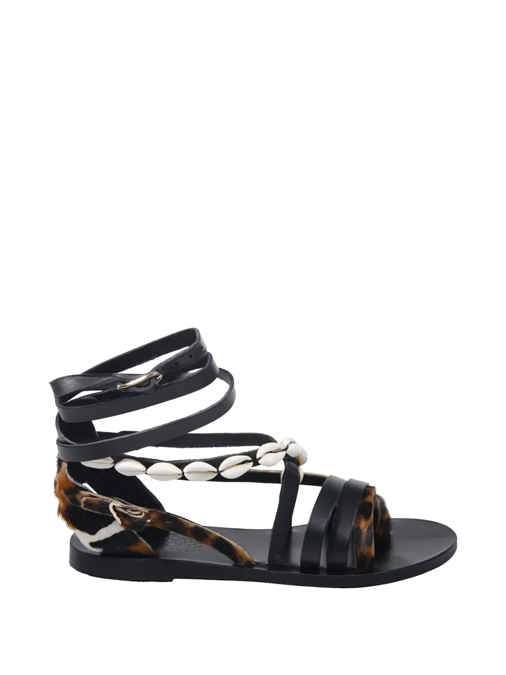 Ancient Greek Sandals Satira shell-embellished sandals - Nero