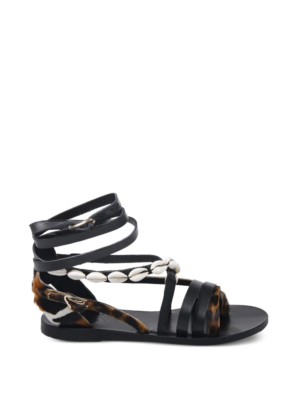 Ancient Greek Sandals Satira shell-embellished sandals - Nero