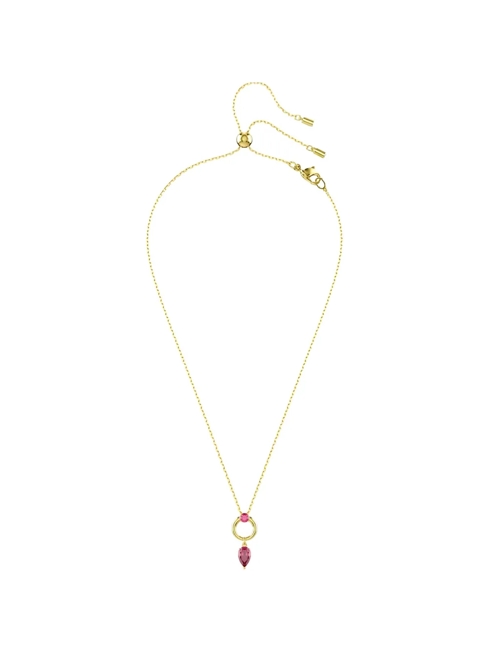 Swarovski crystal-pendant cable-link necklace - Oro