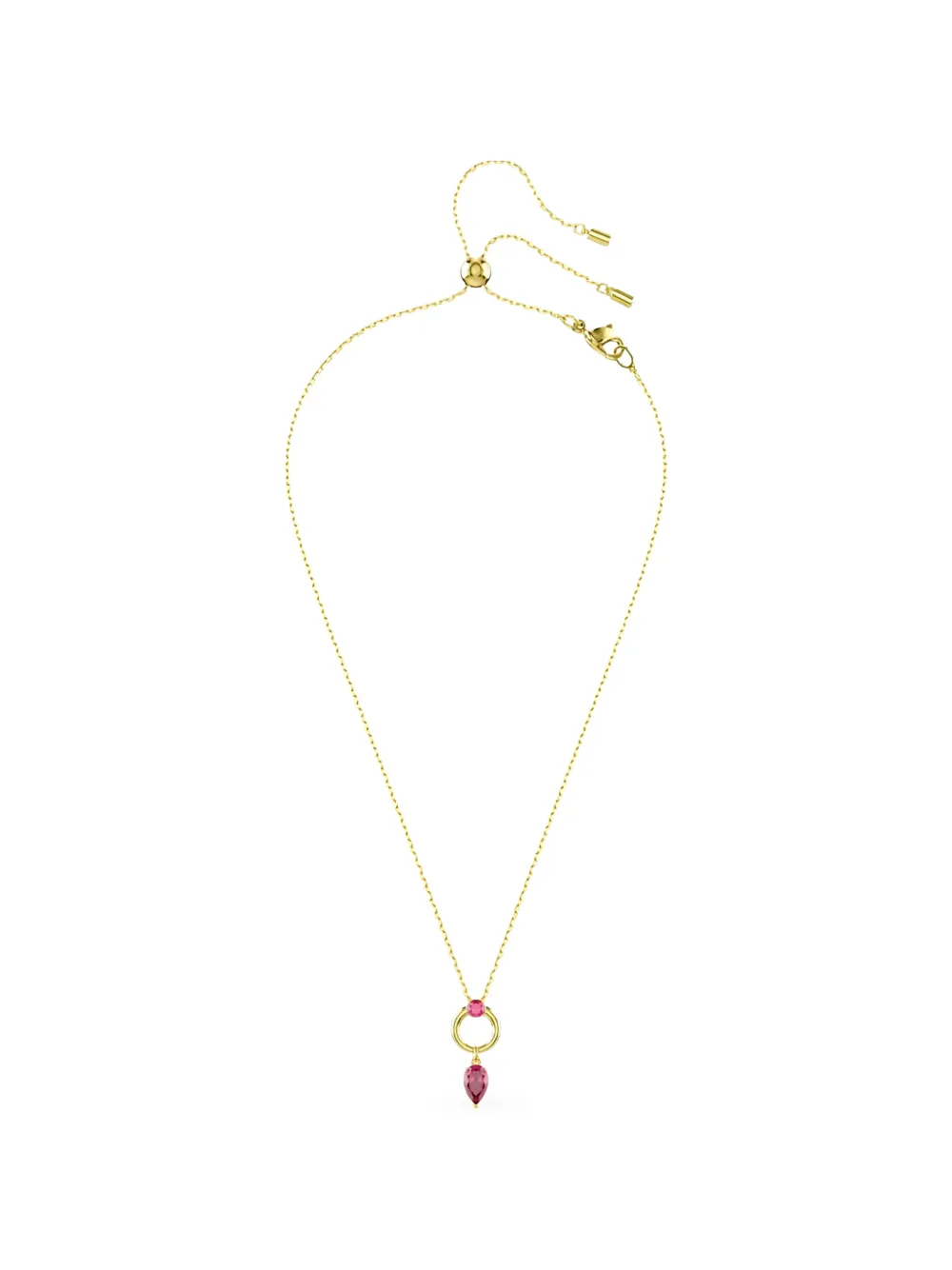 Swarovski crystal-pendant cable-link necklace - Oro