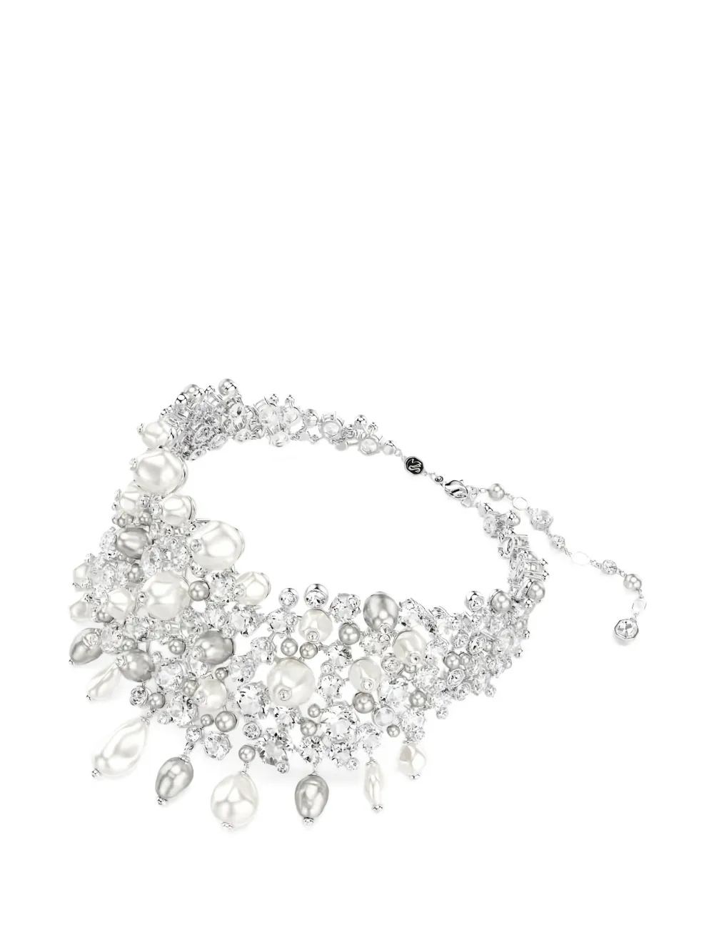 Swarovski Constella crystal-embellished faux-pearl necklace - Silber