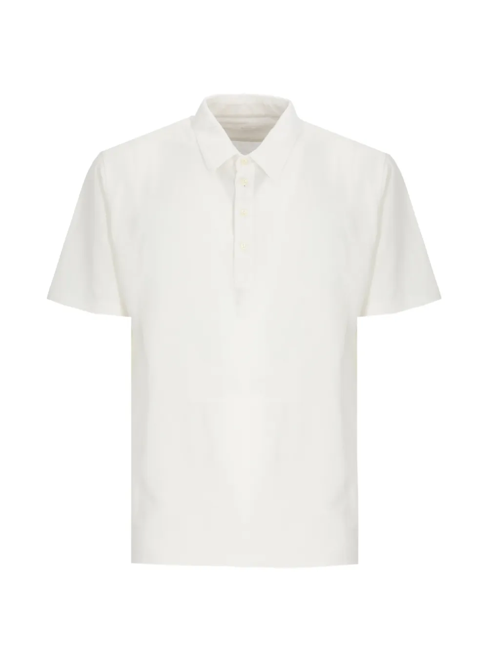 120% Lino short-sleeved polo shirt - Bianco
