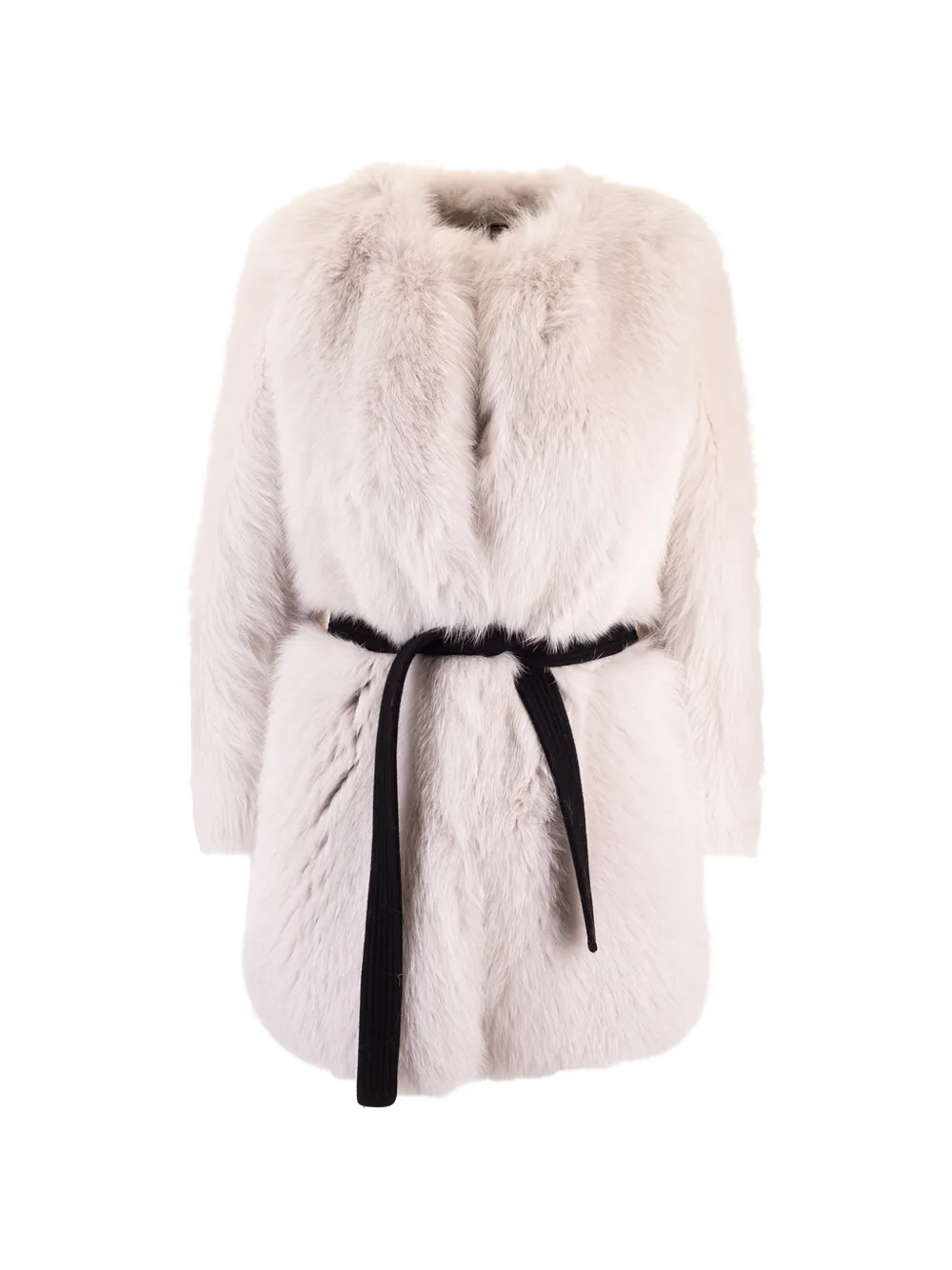 Blancha belted faux-fur jacket - Bianco