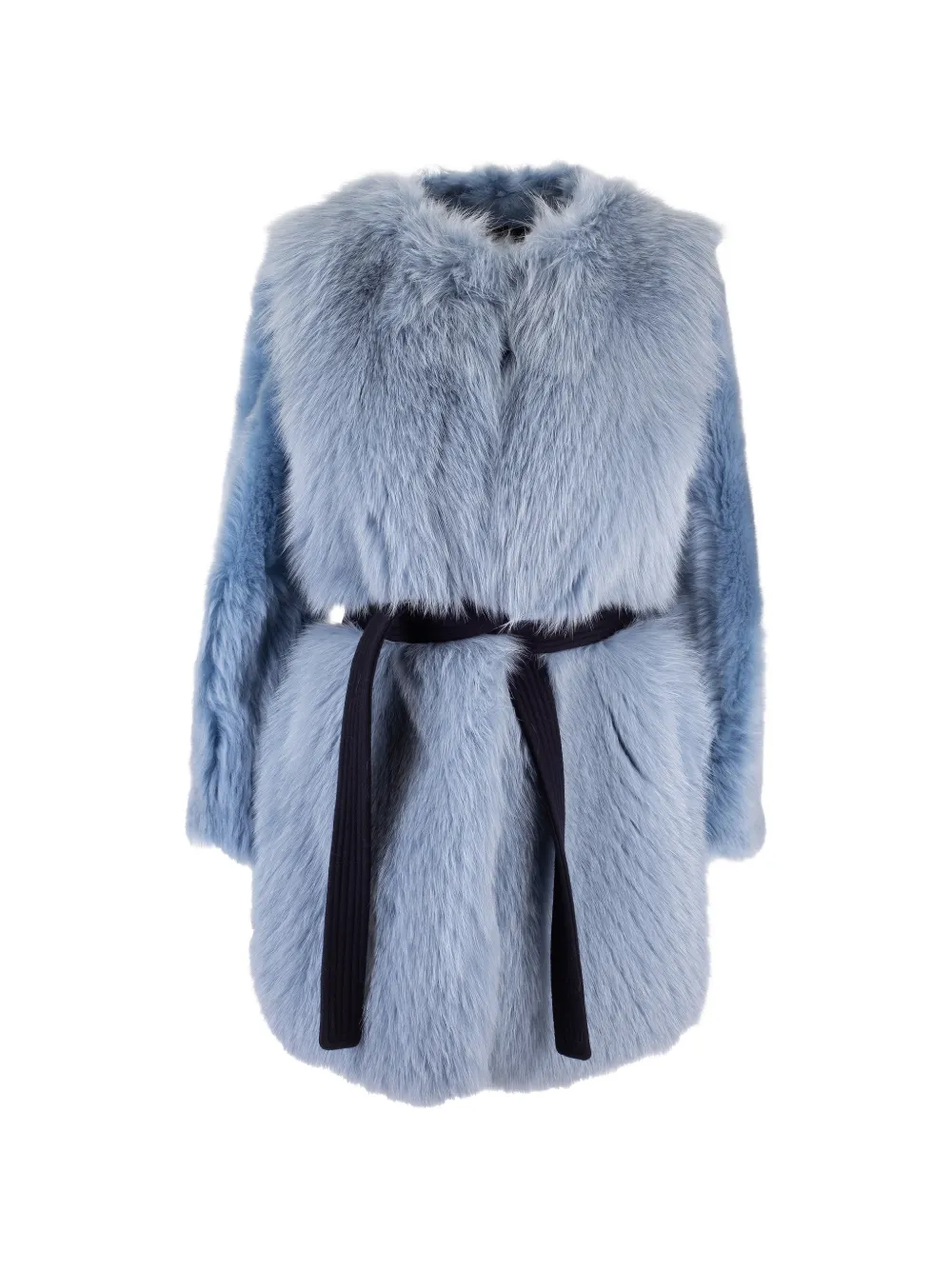 Blancha belted faux-fur jacket - Blu