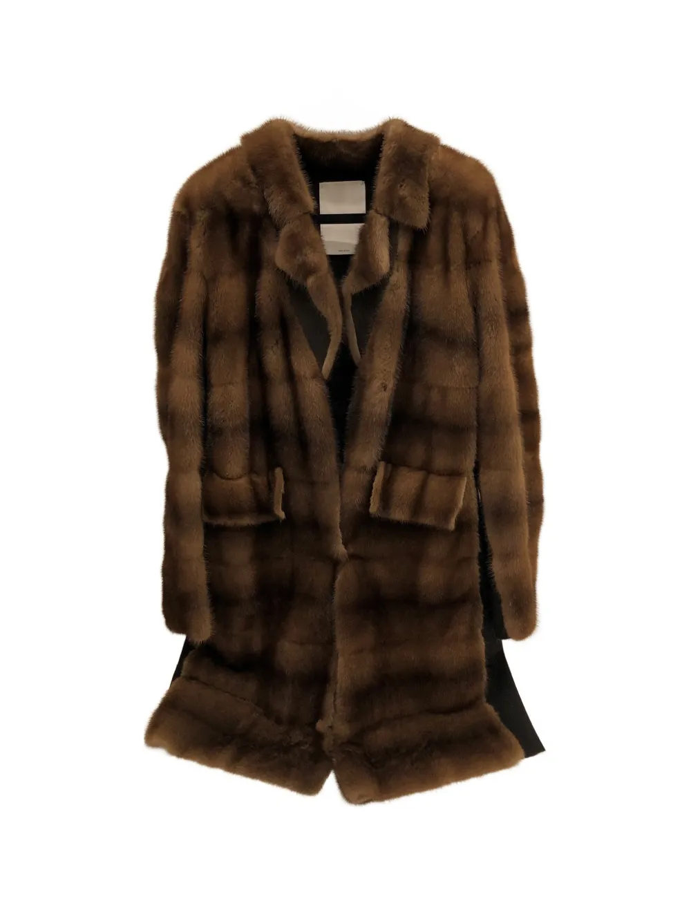 Valentino Garavani fur-panelled notched-lapel jacket - Brown