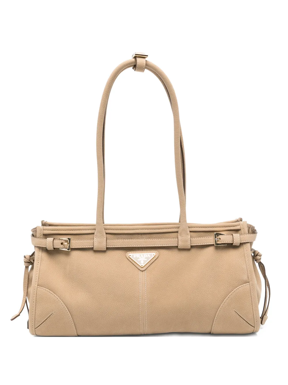 Prada medium Bonnie logo-plaque shoulder bag - Toni neutri